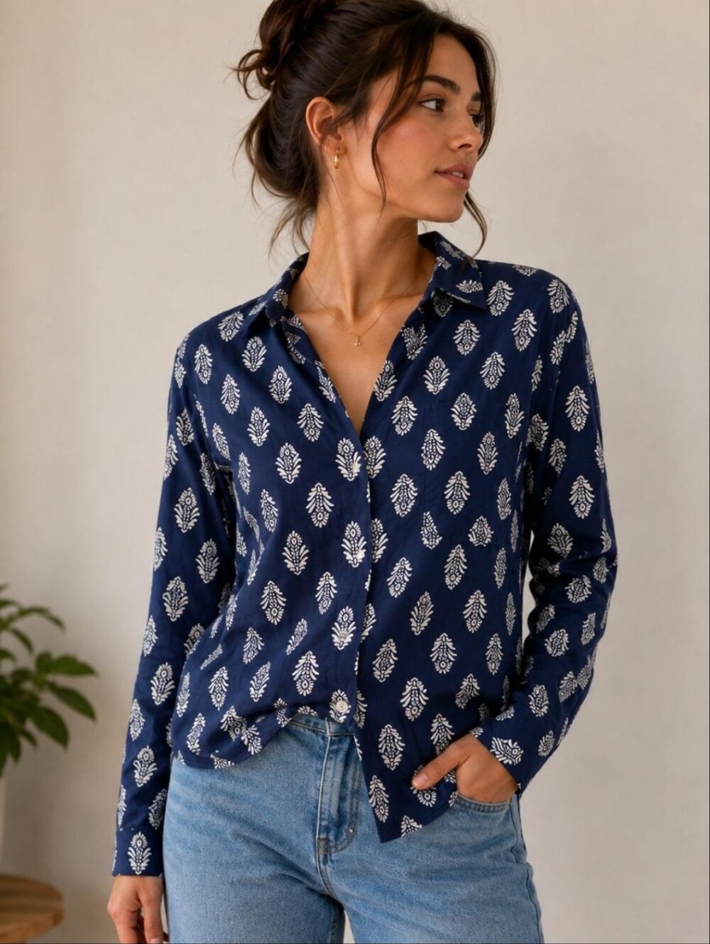 J Crew Botanical Print Button Up Shirt